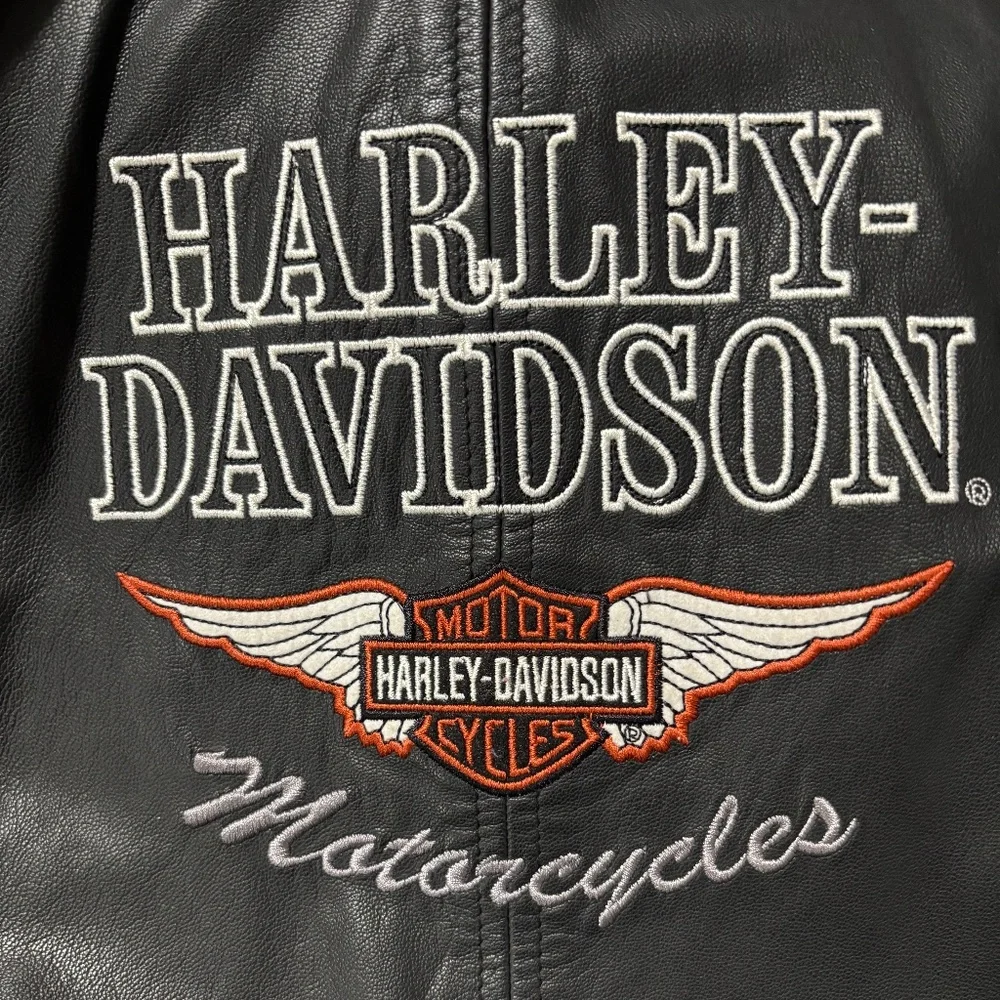 Harley-Davidson Women's Epoch Leather Jacket Black with Orange piping Size XL - Picture 10 of 16